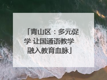 青山区：多元促学 让国通语教学融入教育血脉
